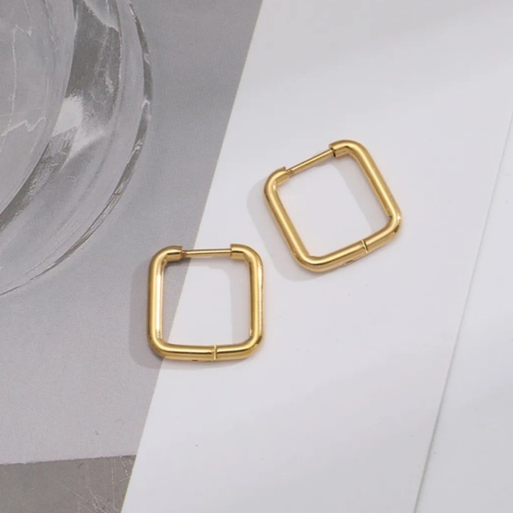 18k Gold Plated Stainless Steel Earrings - Picture 4 of 4